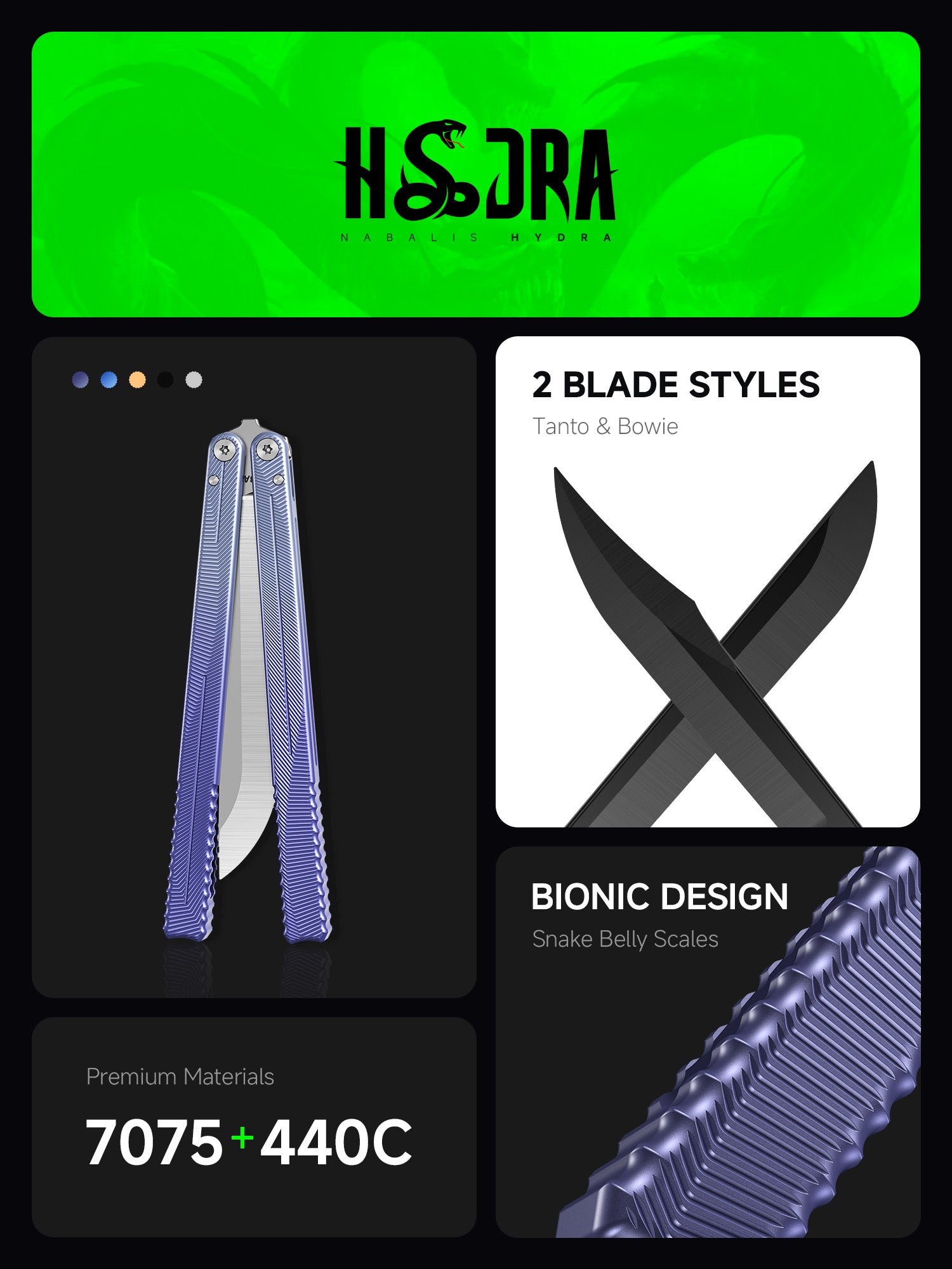 Hydra Trainer - With Tanto/Bowie Blade 7075 Aluminum