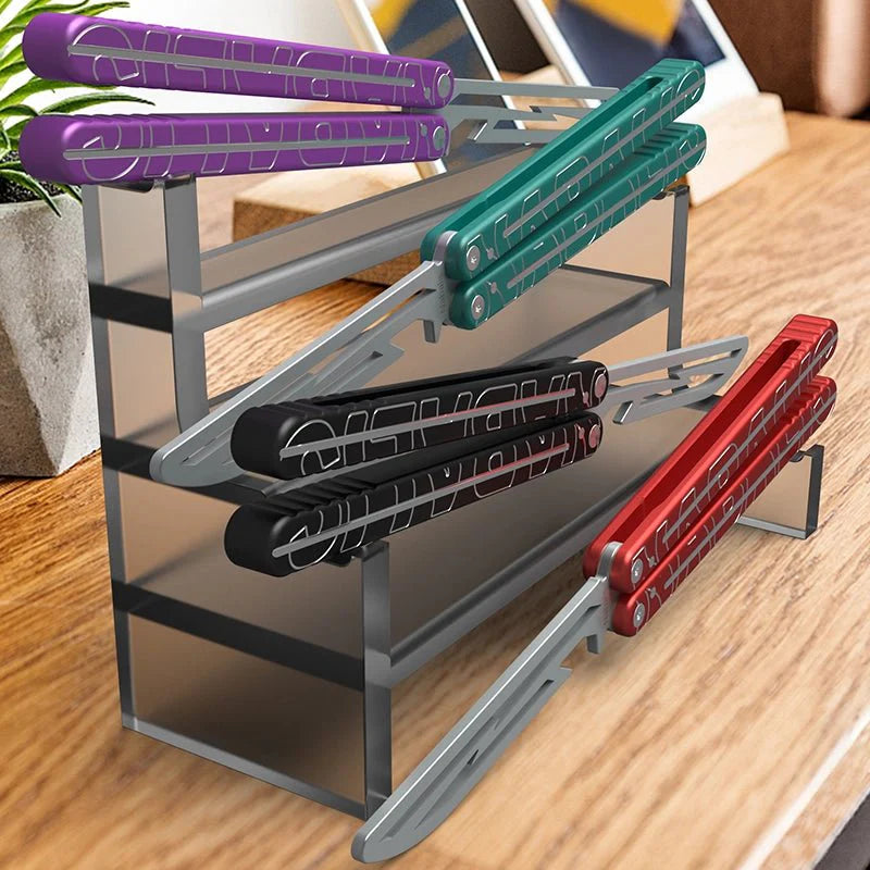 Nabalis Lightning training butterfly knife balisong-purplr-teal-black-red