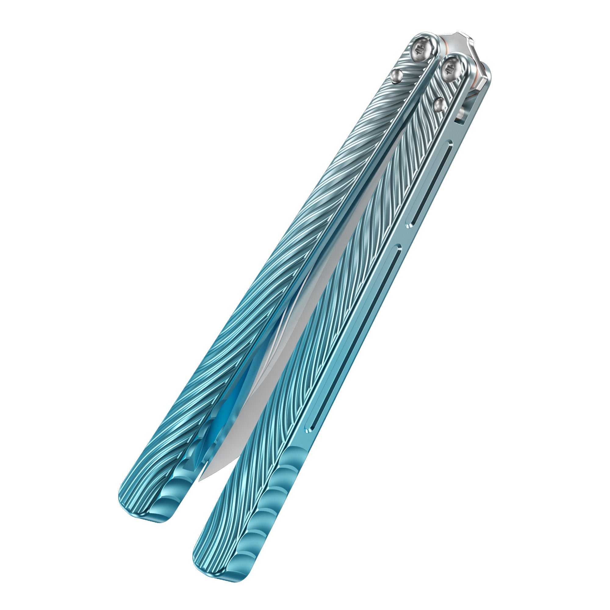 Nabalis Wing Butterfly Knife Balisong-Closed-Blue