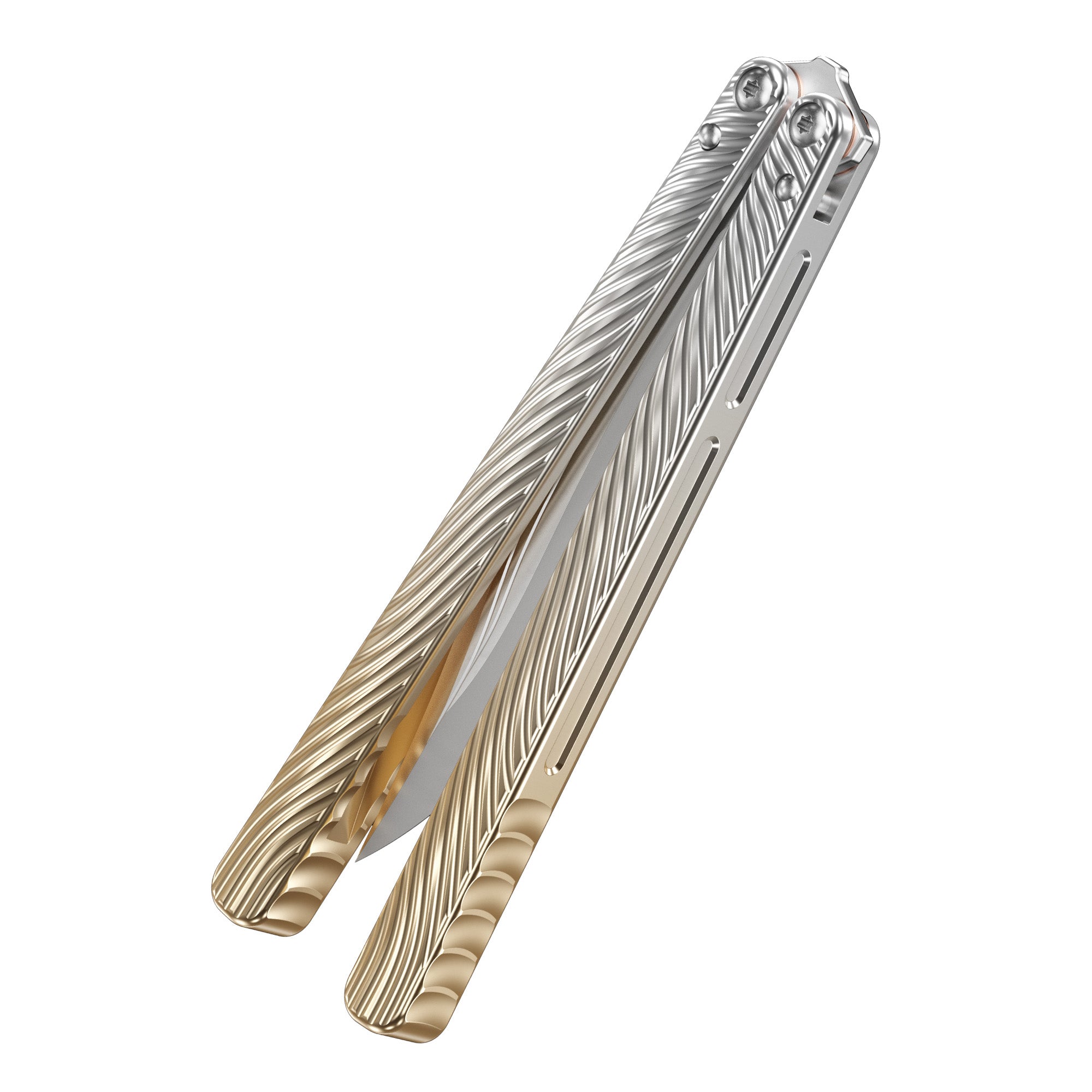 Nabalis Wing Butterfly Knife Balisong-Closed-Gold