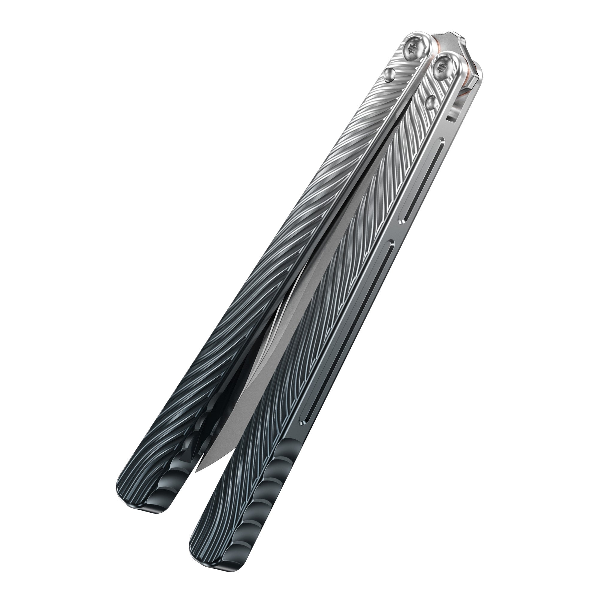 Nabalis Wing Butterfly Knife Balisong-Closed-Grey
