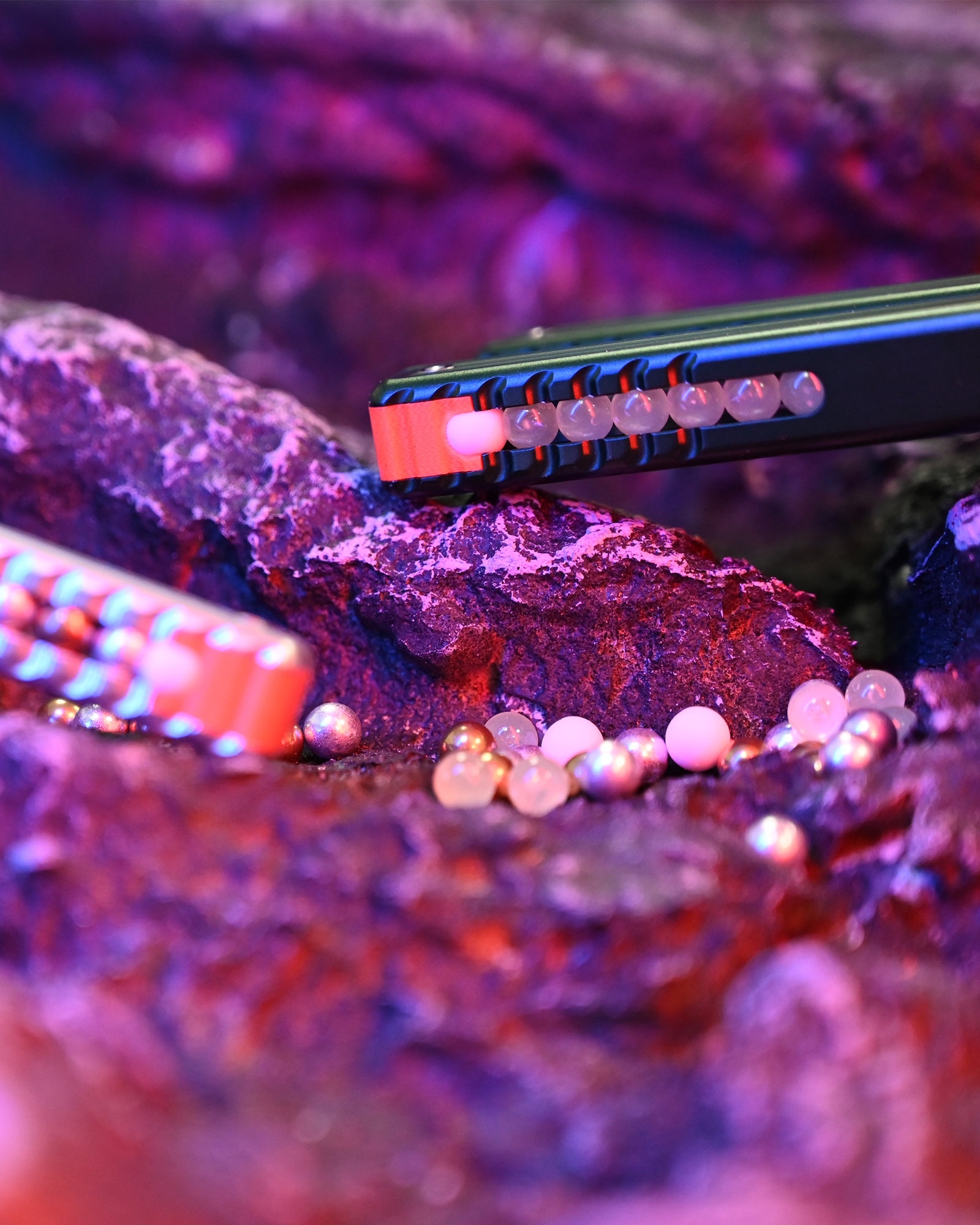Nabalis Marble balisong butterfly knife trainer-balls at the end of hadle