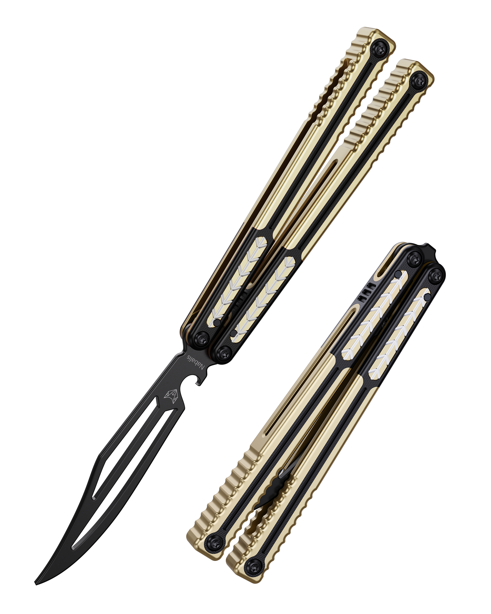 Nabalis Vulp Pro Balisong Butterfly Knife Trainer-Gold