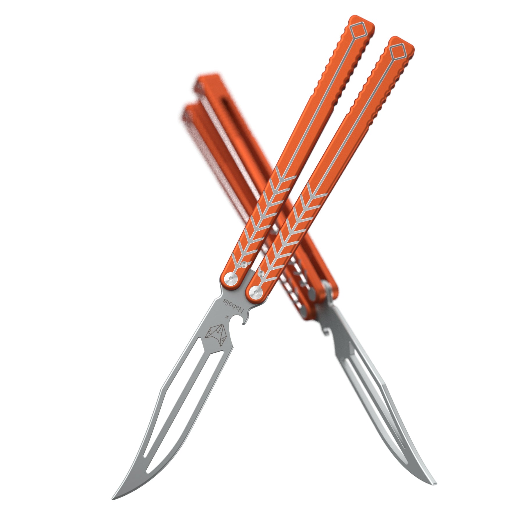 Nabalis trainer butterfly knife balisong the vulp orange