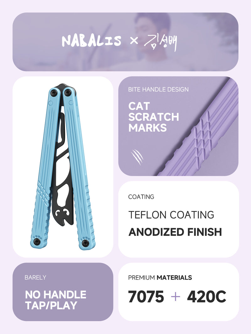 Nabalis Cat Balisong Trainer Butterfly Knife – Perfect Practice Trainer ...