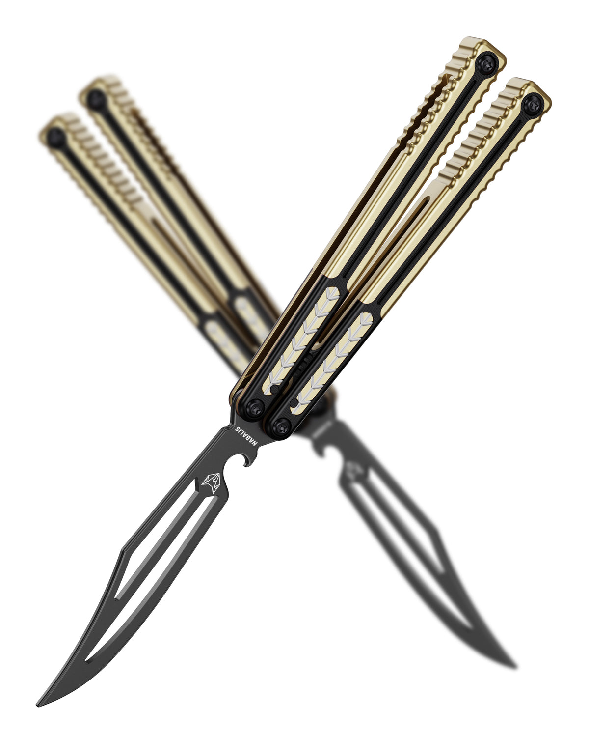 Nabalis Vulp Pro Balisong Butterrfly Knife Trainer G10 & 7075 AL Handle