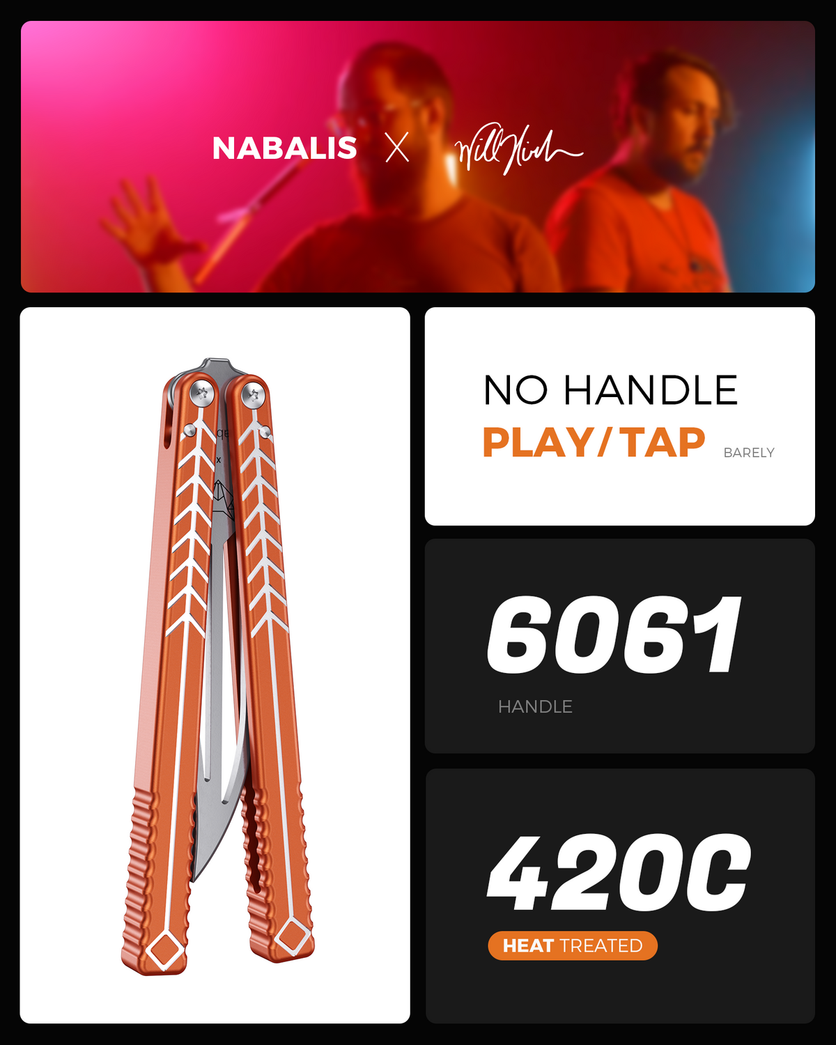 Nabalis training butterfly knife balisong-The Vulp