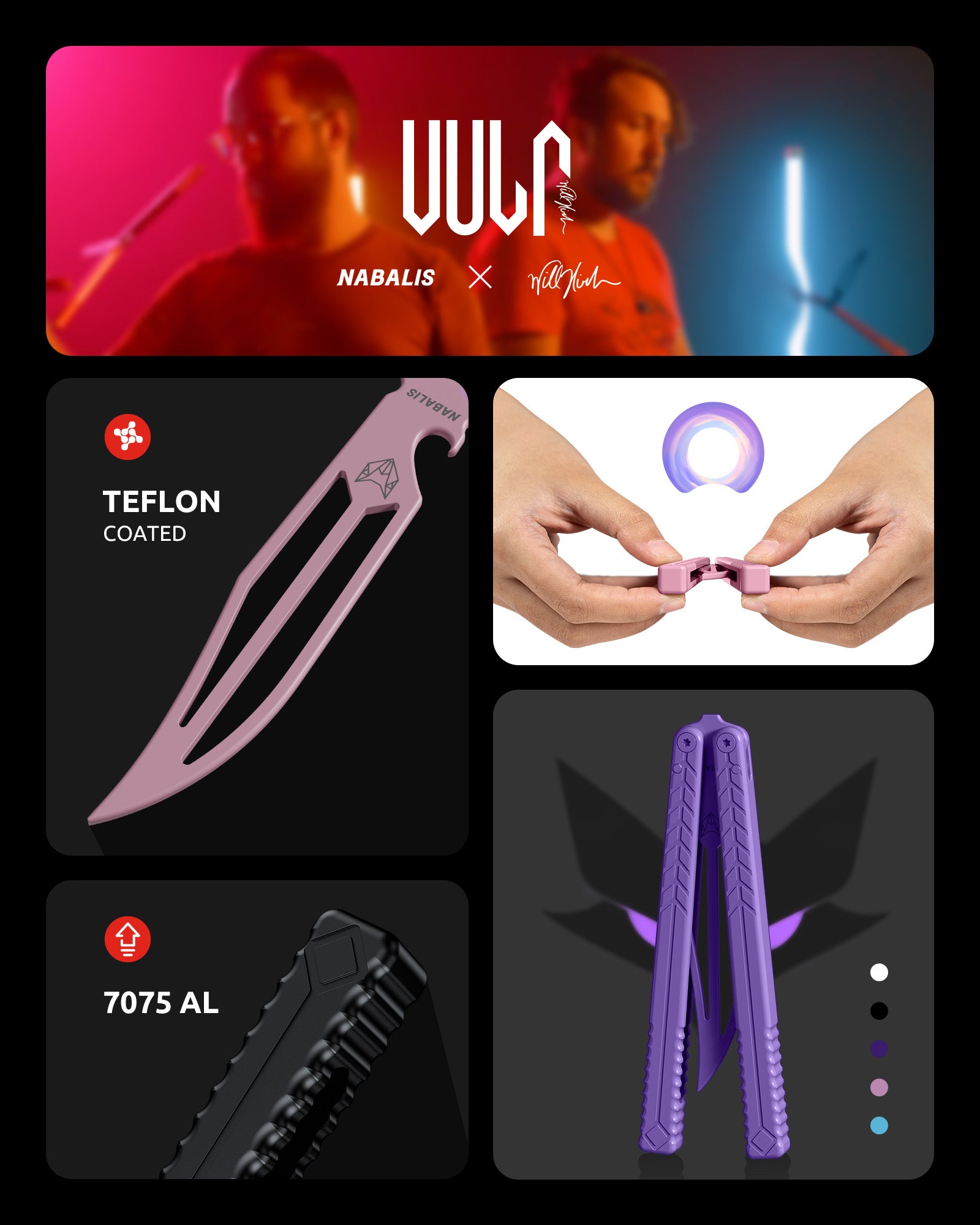 Vulp Butterfly Knife Balisong 트레이너 - Nabalis x Will Hirsch의 첫 번째 트레이너